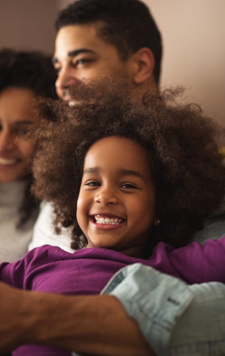 African american family spending time together at home.